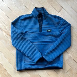 Blue and Navy LL Bean snap collar sweatshirt